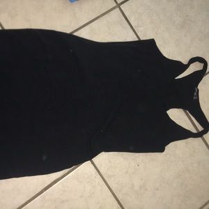 Black stretch dress below knees